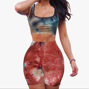 Gobles women Sexy 2 piece …sets Rompers green tie dye